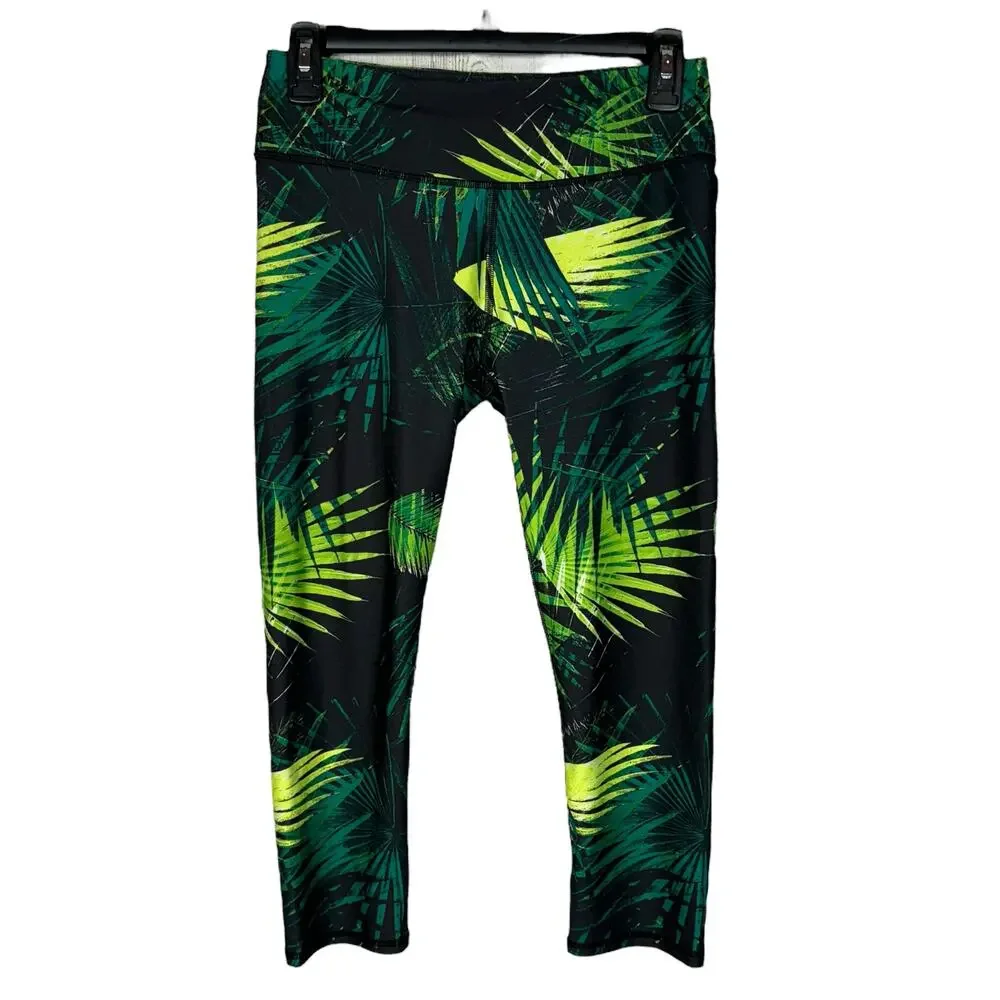 Fabletics Small Define PowerHold Capris Leggings Mid-Rise UPF Pockets Rainforest - Picture 1 of 8